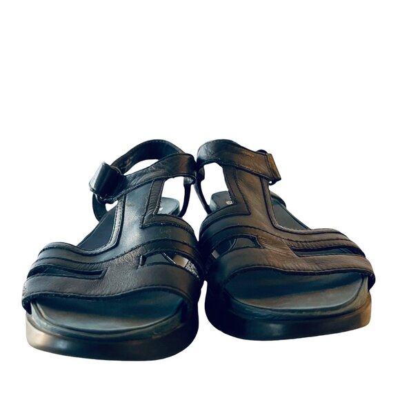 CAMPER Miri T-Strap Sandals 35 5 Low Platform Black Leather 22558 Lightweight - Picture 9 of 13